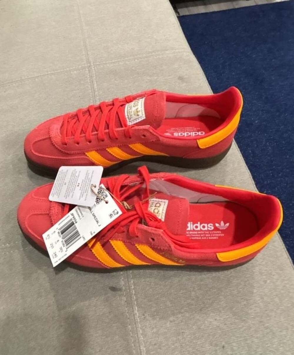 Adidas Handball Spezial Size 6.5 Red Orange Suede Sneakers New with Tags